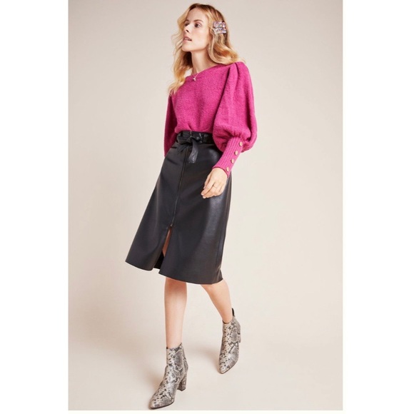 Bailey/44 Marceline Faux Leather A-Line Midi Skirt - Picture 1 of 7